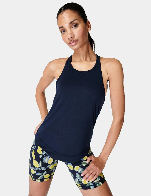 Soft, Supportive Yoga Wear At Unbeatable Savings Breathe Easy Run Vest - Navy Blue