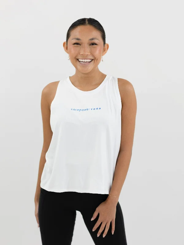 Elevate Your Style And Practice For Less CorePower Yoga White Cropped Tank