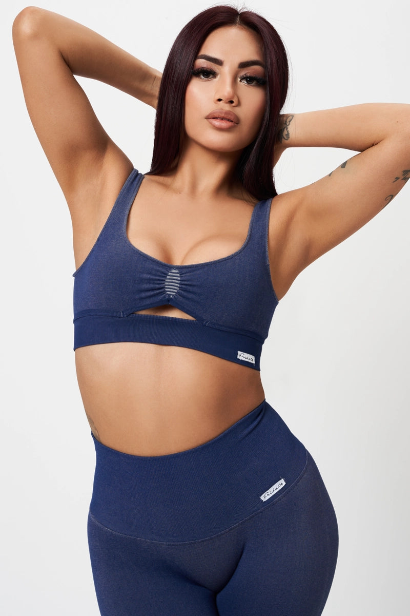 Look And Feel Your Best With Discounted Yoga Clothing Top Funky Vintage effetto Blu Denim Look And Feel Your Best With Discounted Yoga Clothing Top Funky Vintage effetto Blu Denim