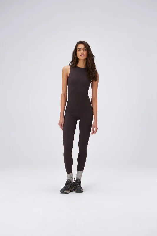 Elevate Your Practice With Affordable Yoga Wear Ultimate Sleeveless Unitard - Coffee Bean