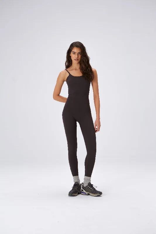 Lightweight, Breathable Yoga Wear At Special Prices Ultimate Strappy Full Length Unitard - Coffee Bean