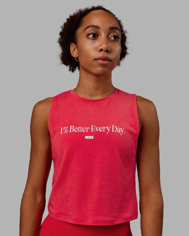 Elevate Your Practice With Affordable Yoga Wear Vital 1% Better Cropped Training Tank - Scarlet-White