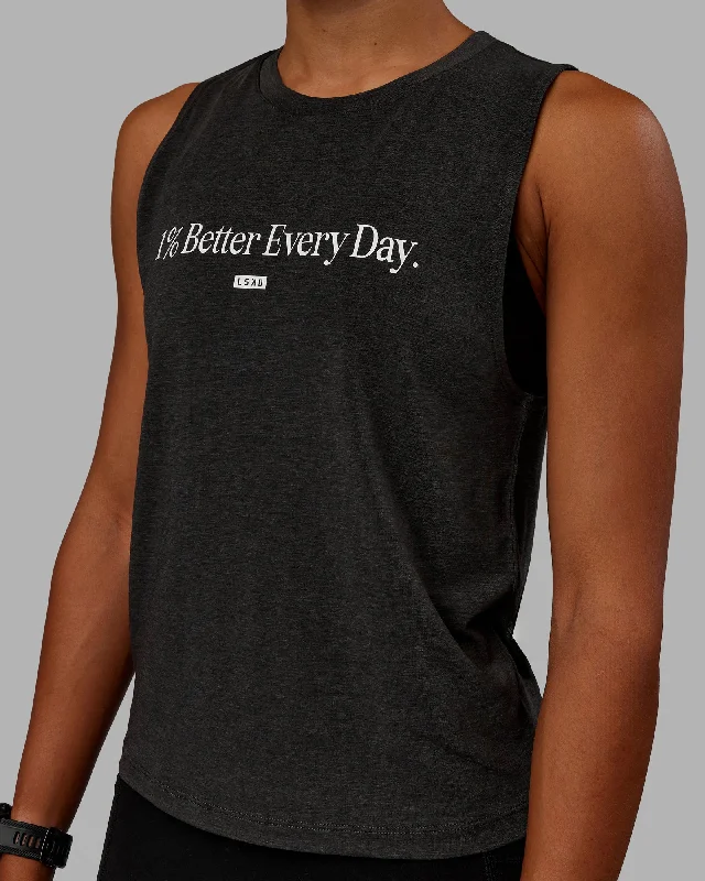 Limited-Time Sale On Stylish Yoga Apparel Vital 1% Better Training Tank - Charcoal Marl-White
