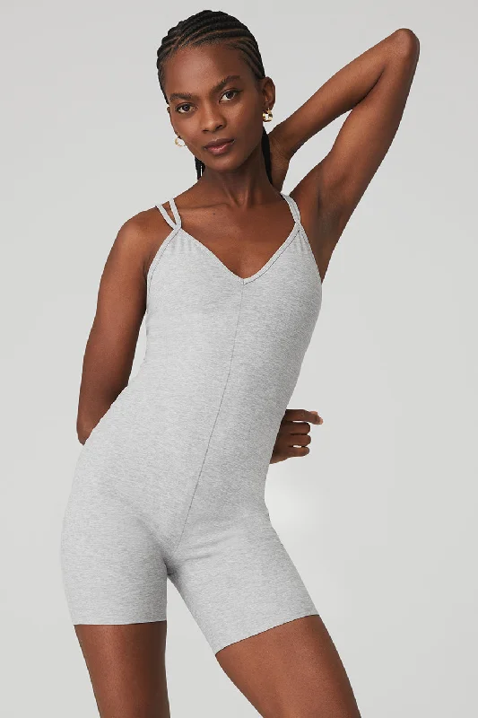 Fashionable Yoga Apparel Now On Sale Alosoft Suns Out Onesie - Athletic Heather Grey