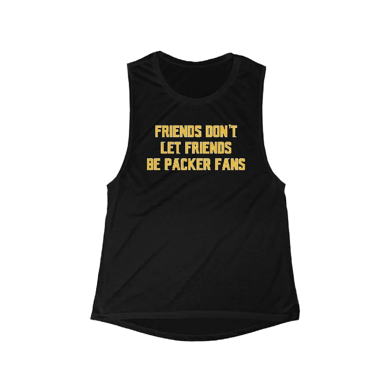Master Every Pose With Premium Yoga Wear Deals Women's Flowy Scoop Muscle Tank - Friends Don't Let Friends