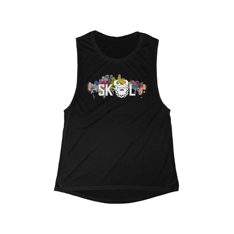Elevate Your Style And Practice For Less Women's Flowy Scoop Muscle Tank - Skyline