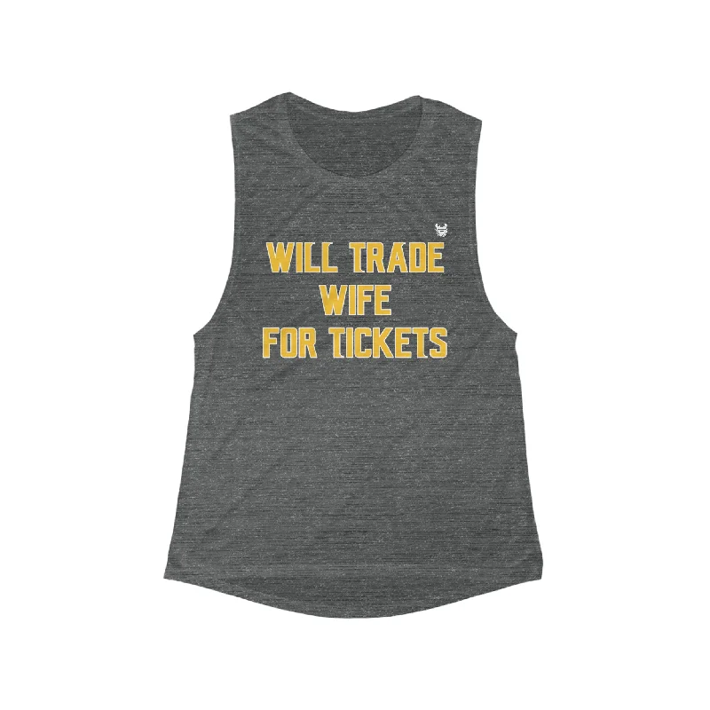 Elevate Your Style And Practice For Less Women's Flowy Scoop Muscle Tank - Wife for Tickets