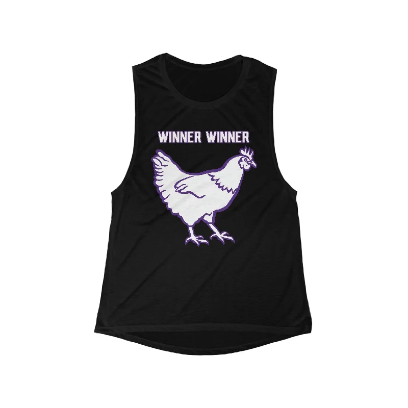 The Yoga Wear Sale You’Ve Been Waiting For Women's Flowy Scoop Muscle Tank - Winner Winner Chicken Dinner