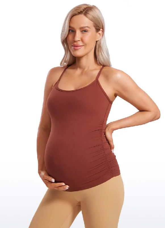 Trendy Yoga Outfits At Budget-Friendly Prices Butterluxe Y Back Maternity Tank Ruched Sides