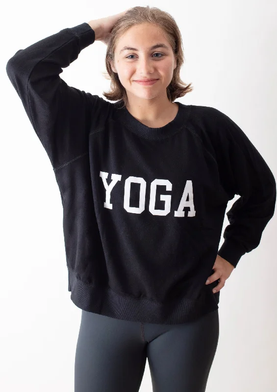 Look And Feel Your Best With Discounted Yoga Clothing YOGA SWEATSHIRT WHITE ON BLACK