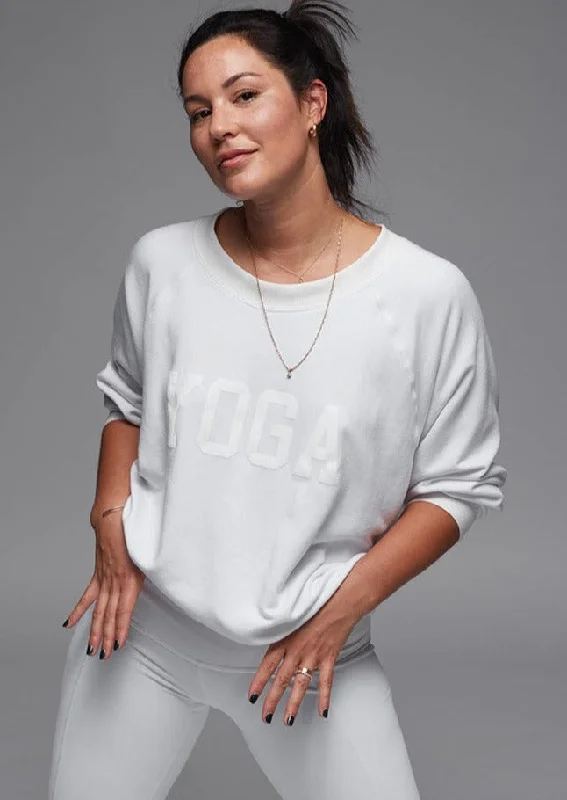 Don't Miss Out On Premium Yoga Wear Deals YOGA SWEATSHIRT WHITE ON WHITE