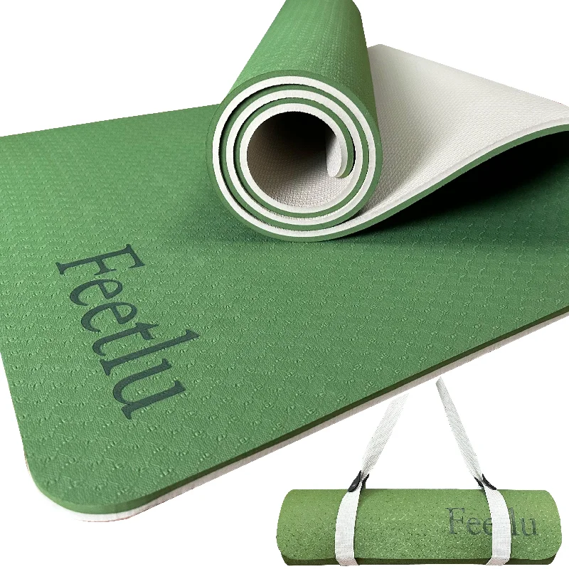 Essential Yoga Accessories Now At Special Discounts Thick Yoga Mat 10mm (2/5")-Green/Cream