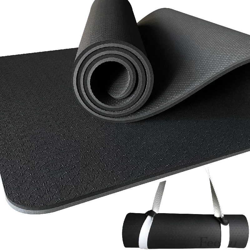 From Mats To Straps, Shop Yoga Deals Today Thick Yoga Mat 10mm (2/5")-Black/Gray