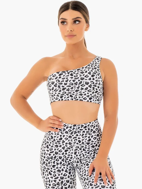 Move Freely With Premium Yoga Clothes At Great Prices Adapt One Shoulder Sports Bra - Snow Leopard Move Freely With Premium Yoga Clothes At Great Prices Adapt One Shoulder Sports Bra - Snow Leopard