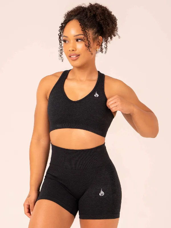 Namaste And Save On Yoga Apparel Aspire Seamless Sports Bra - Black Marl