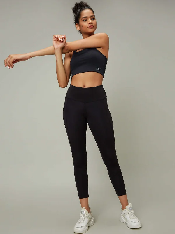 Breathe Easy In Comfortable Yoga Outfits Black High Impact Action Bra & Aura Leggings Breathe Easy In Comfortable Yoga Outfits Black High Impact Action Bra & Aura Leggings