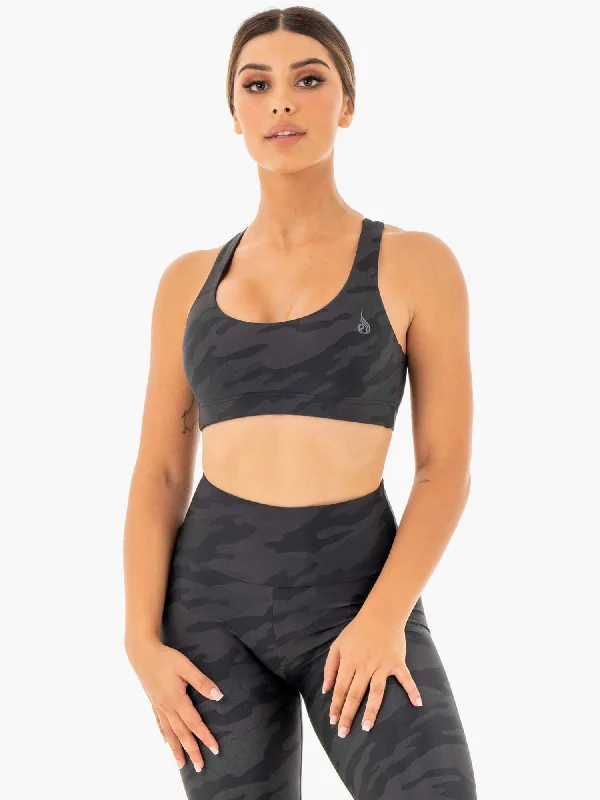 Your Yoga Essentials, Now At Lower Prices Camo Sports Bra - Black Camo