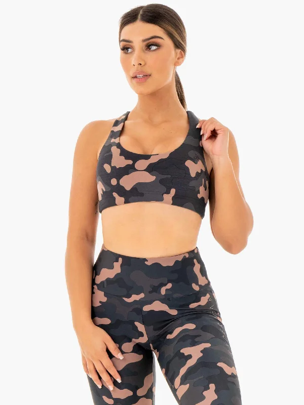 Stretch In Style With Budget-Friendly Yoga Wear Camo Sports Bra - Rose Camo