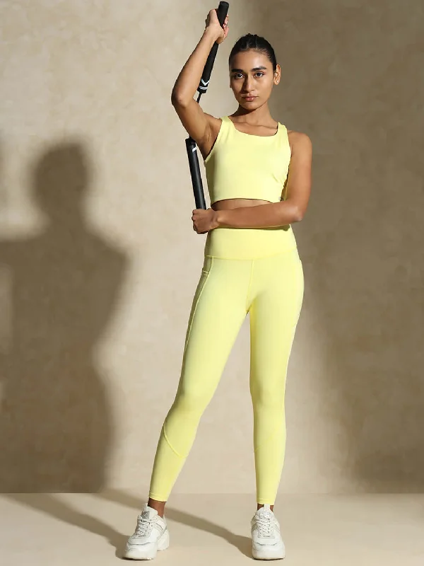 Flexibility Meets Affordability In Our Yoga Wear Sale Candyfloss Yellow High Impact Action Bra & Aura Leggings Flexibility Meets Affordability In Our Yoga Wear Sale Candyfloss Yellow High Impact Action Bra & Aura Leggings