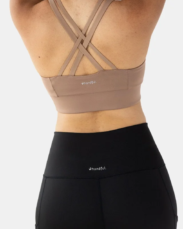 The Best Yoga Wear At The Best Prices Handful Double Down Bra – Just Brew It (Latte Brown)