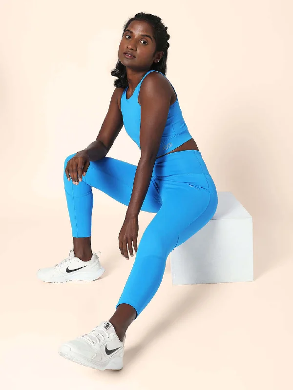 The Best Yoga Wear At The Best Prices Electric Blue Cross back Crop Top & 7/8 Leggings The Best Yoga Wear At The Best Prices Electric Blue Cross back Crop Top & 7/8 Leggings