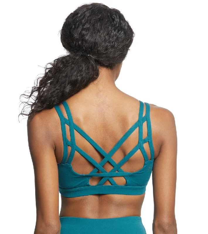 Comfortable, Stylish, And Now More Affordable Everyday Yoga Radiant Solid Strappy Back Sports Bra Teal Comfortable, Stylish, And Now More Affordable Everyday Yoga Radiant Solid Strappy Back Sports Bra Teal