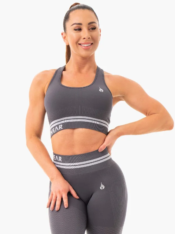 Soft, Supportive Yoga Wear At Unbeatable Savings Freestyle Seamless Longline Sports Bra - Charcoal Soft, Supportive Yoga Wear At Unbeatable Savings Freestyle Seamless Longline Sports Bra - Charcoal