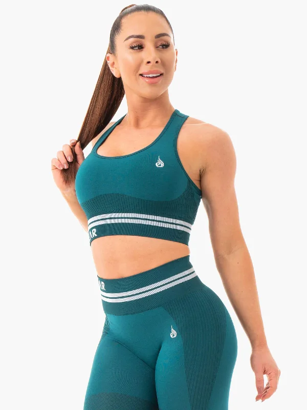 Fashionable Yoga Apparel Now On Sale Freestyle Seamless Longline Sports Bra - Emerald Green Fashionable Yoga Apparel Now On Sale Freestyle Seamless Longline Sports Bra - Emerald Green