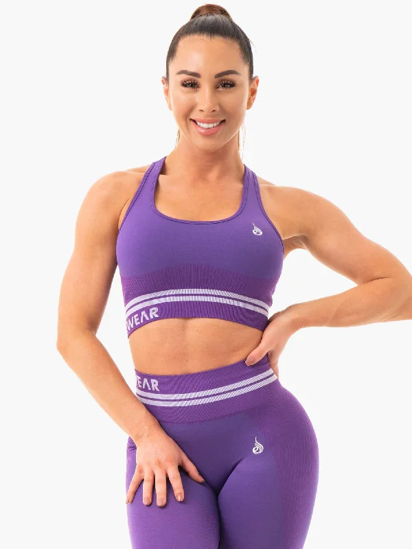 The Perfect Fit At The Perfect Price Freestyle Seamless Longline Sports Bra - Purple The Perfect Fit At The Perfect Price Freestyle Seamless Longline Sports Bra - Purple
