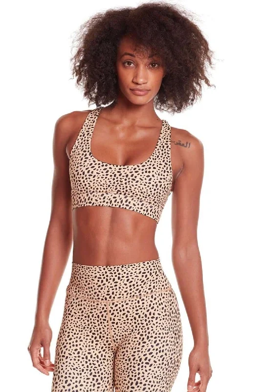 Breathe Easy In Comfortable Yoga Outfits Kavala Collective Balian Bra - Leopard