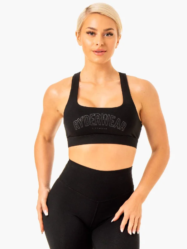 Elevate Your Style And Practice For Less Knockout Racer Back Sports Bra - Black