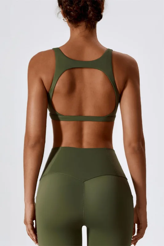 Limited-Time Sale On Stylish Yoga Apparel U-Neck Cutout Back Sports Bra