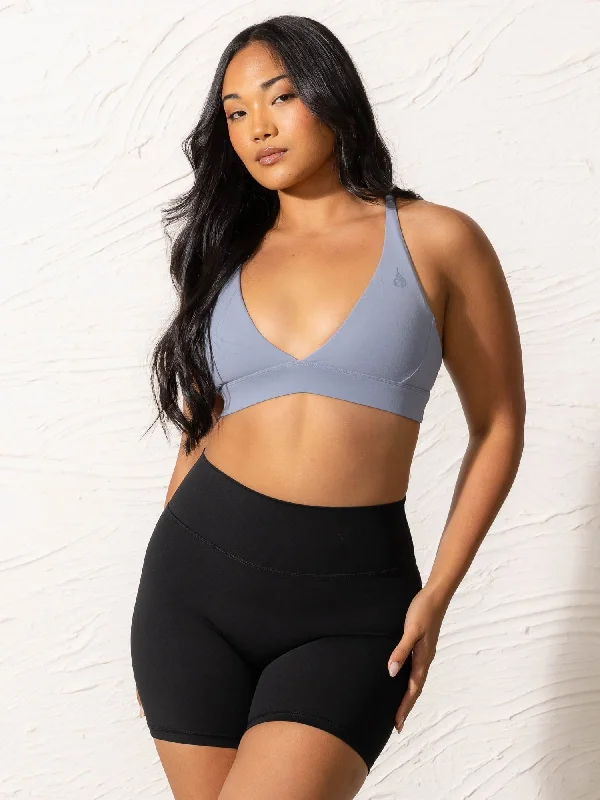 Stretch In Style With Budget-Friendly Yoga Wear NKD Low Neck Sports Bra - Denim Blue Stretch In Style With Budget-Friendly Yoga Wear NKD Low Neck Sports Bra - Denim Blue