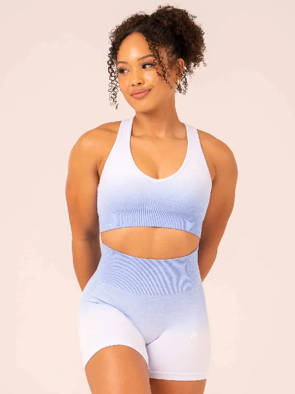 Premium Yoga Wear At Special Discounts Ombre Seamless Sports Bra - Cornflower Blue Ombre Premium Yoga Wear At Special Discounts Ombre Seamless Sports Bra - Cornflower Blue Ombre