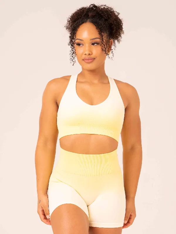 Trendy Yoga Outfits At Budget-Friendly Prices Ombre Seamless Sports Bra - Lemon Ombre