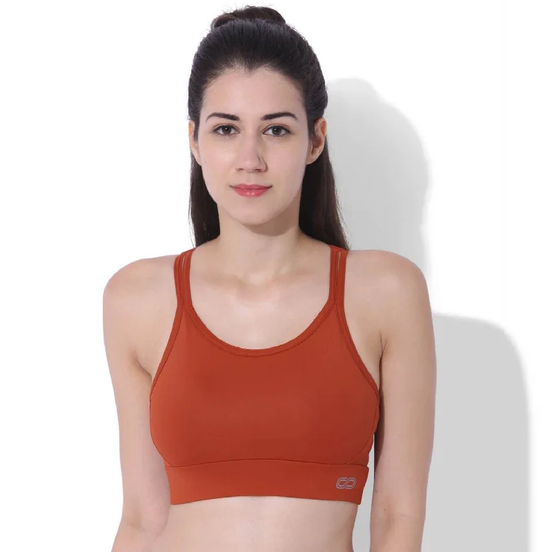 Flow Into Savings With Trendy Yoga Apparel Biker Kross Bra Arabian Spice