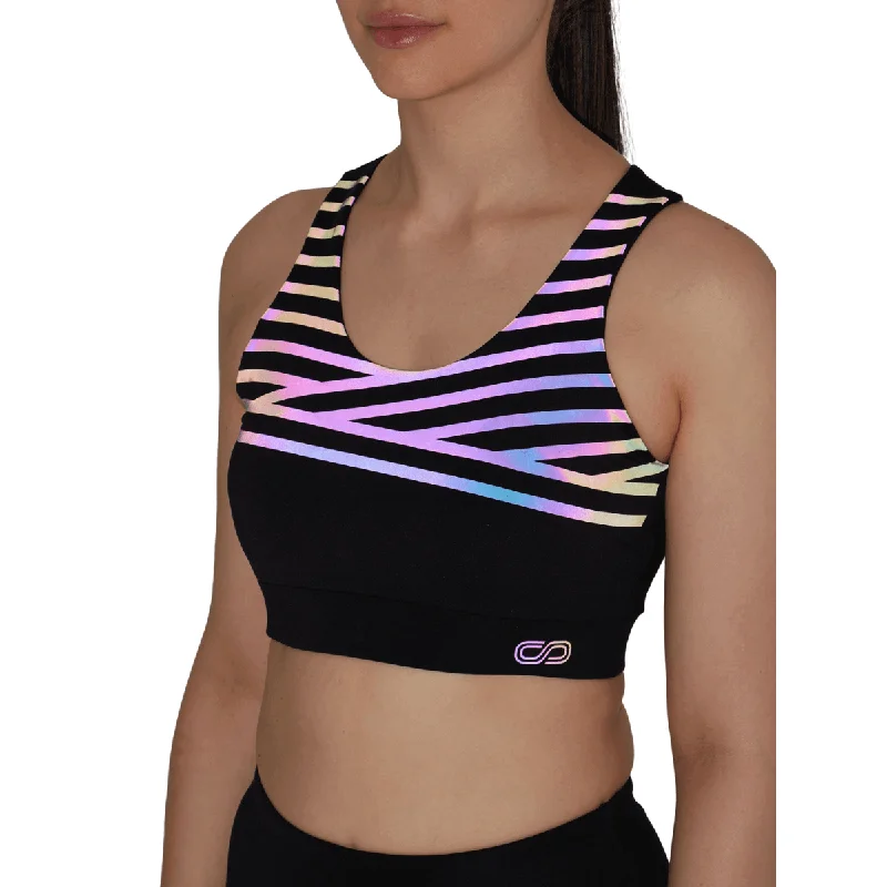 Limited-Time Sale On Stylish Yoga Apparel Artemis Reflective Crop Top Black