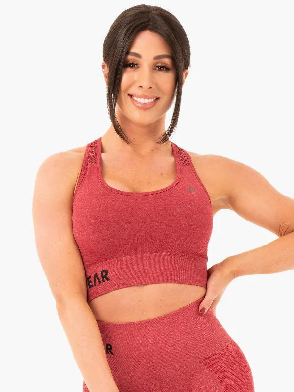 Performance Yoga Wear Now At Exclusive Discounts Seamless Staples Sports Bra - Cherry Red Marl Performance Yoga Wear Now At Exclusive Discounts Seamless Staples Sports Bra - Cherry Red Marl