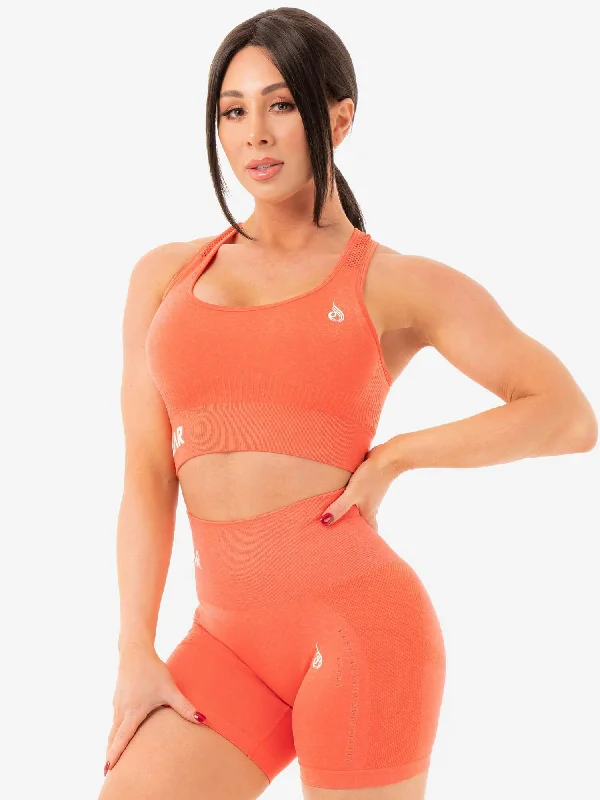 Ultimate Comfort And Style Now At Lower Prices Seamless Staples Sports Bra - Orange Marl Ultimate Comfort And Style Now At Lower Prices Seamless Staples Sports Bra - Orange Marl