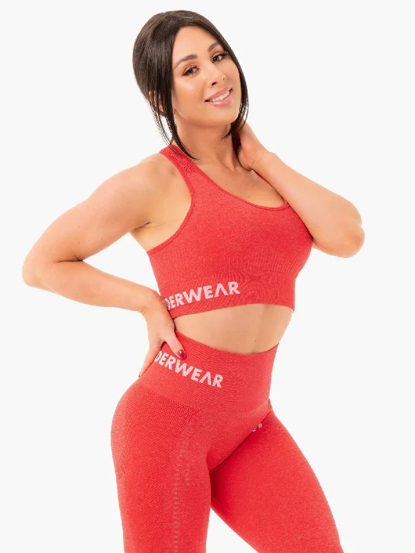 Namaste And Save On Yoga Apparel Seamless Staples Sports Bra - Red Marl