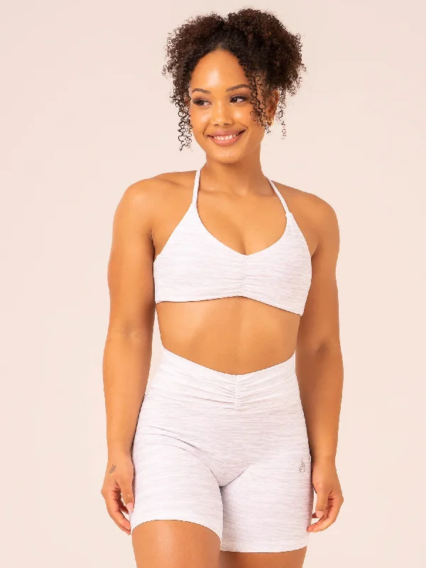 Look And Feel Your Best With Discounted Yoga Clothing Tempo Sports Bra - Snow Grey Marl Look And Feel Your Best With Discounted Yoga Clothing Tempo Sports Bra - Snow Grey Marl