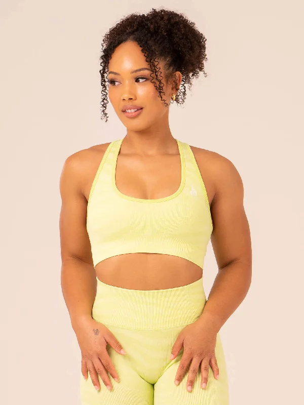 Your Go-To Yoga Outfits Now More Affordable Zebra Seamless Sports Bra - Lime Zebra