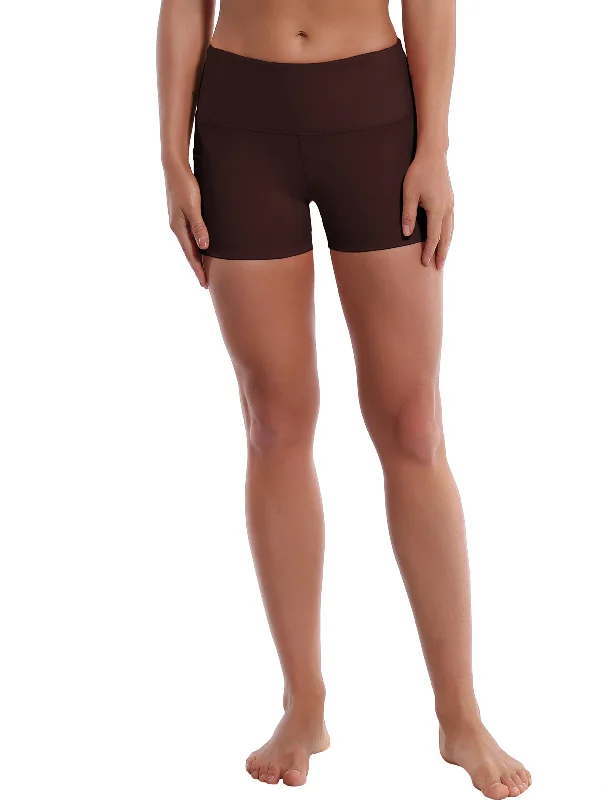 Flow Into Savings With Trendy Yoga Apparel 2.5" Side Pockets Yoga Shorts mahoganymaroon