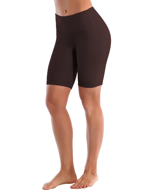 Stretch Your Limits, Not Your Wallet 8" High Waist Yoga Shorts mahoganymaroon