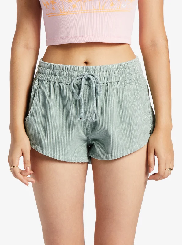 Flexibility Meets Affordability In Our Yoga Wear Sale Scenic Route Corduroy Shorts - Blue Surf