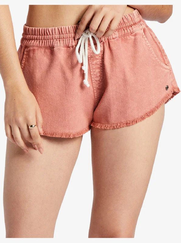 The Best Yoga Clothing At The Best Prices Scenic Route Elastic Waist Shorts - Cedar Wood