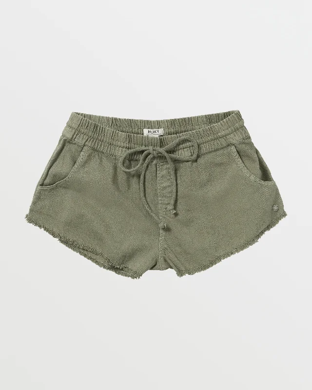 Your Practice Deserves The Best—At Better Prices Scenic Route Elastic Waist Shorts - Deep Lichen Green