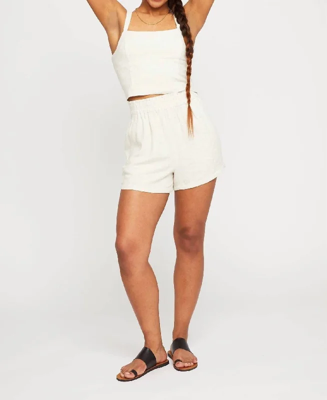 Elevate Your Style And Practice For Less Shore Short In Linen Cream